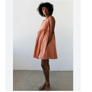 Juliette Fabbri Sophie Swingback Racerback Mini Dress Apricot Size 2